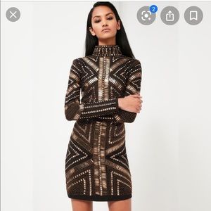 Black and gold beaded dress